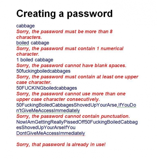 Categories Â» Humour Â» Creating a password
