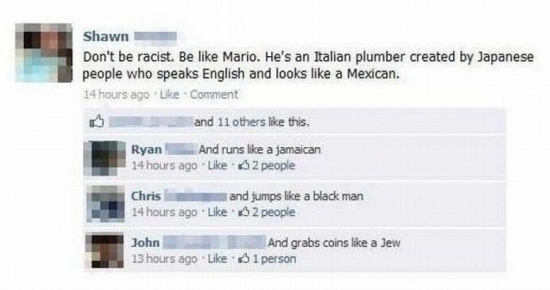 Dont be racist like Mario
