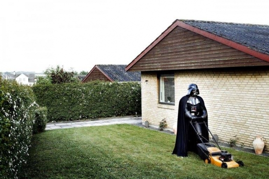 Just Darth Vader mowing the lawn