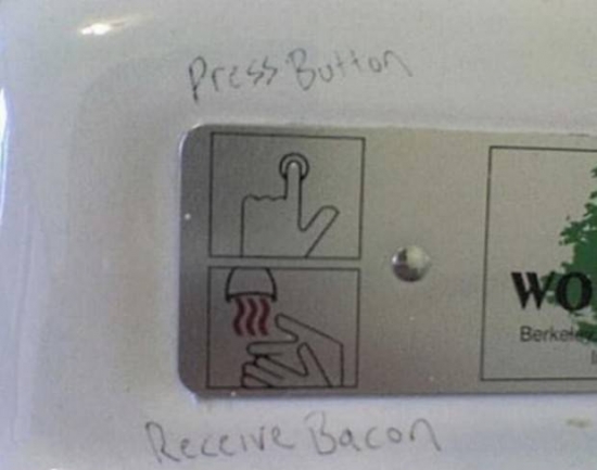 Press button for Bacon