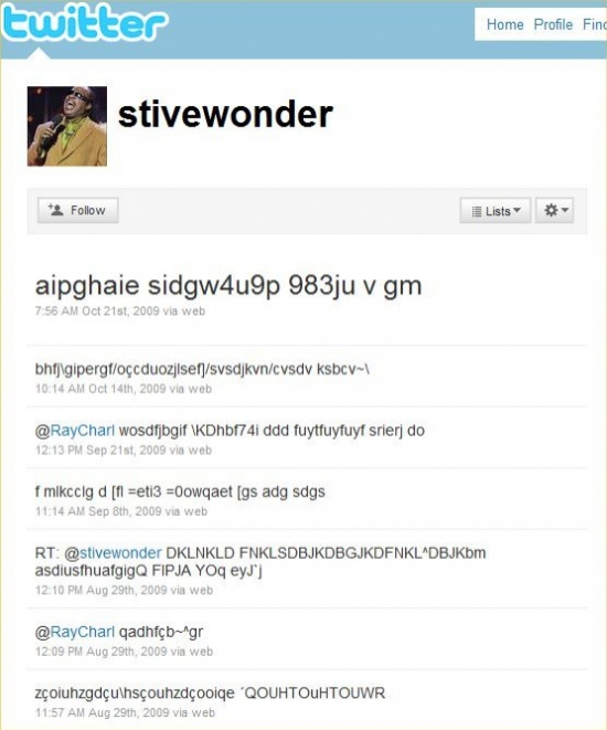 Stevie Wonder on twitter