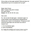 Australian troll floodlight neighbour email