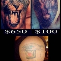 Different prices of Tattoos
