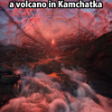 Inside an ice cave under a volcano