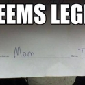 Seems Legit of parents signature
