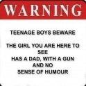 Warning Dad With Gun