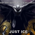 What does Batman keep in his freezer