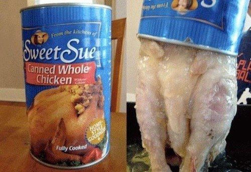 Canned whole chicken