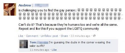 Challenging you to find the gay person