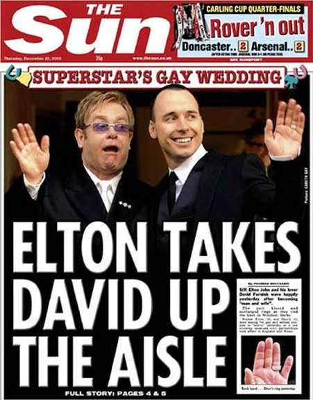 Elton takes David