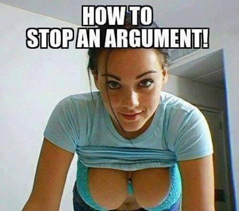 How a women stops an argument!