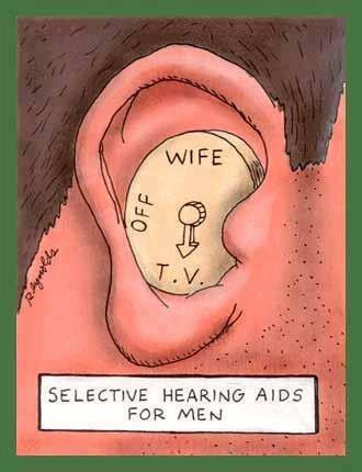 Selective hearing aids for men