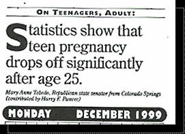 Teen Pregnancy lowers when your 25