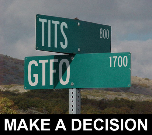 Tits or GTFO Road Sign