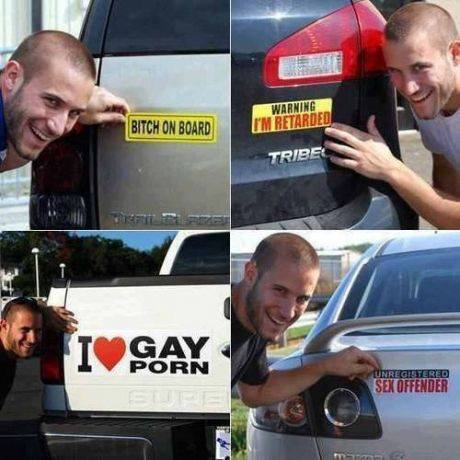 Trolling with car stickers