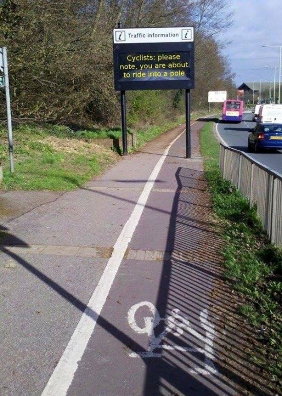 A message for cyclists
