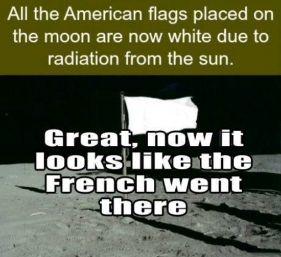 All the American flags placed on the moon as now white