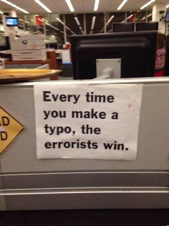 Every time you make a typo...