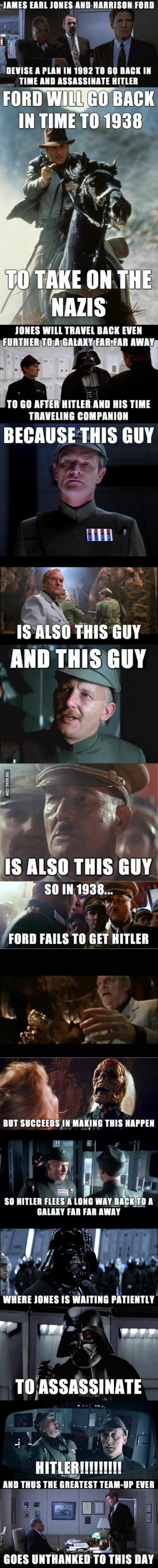 James Earl Jones and Harrison Ford devise a plan kill Hitler