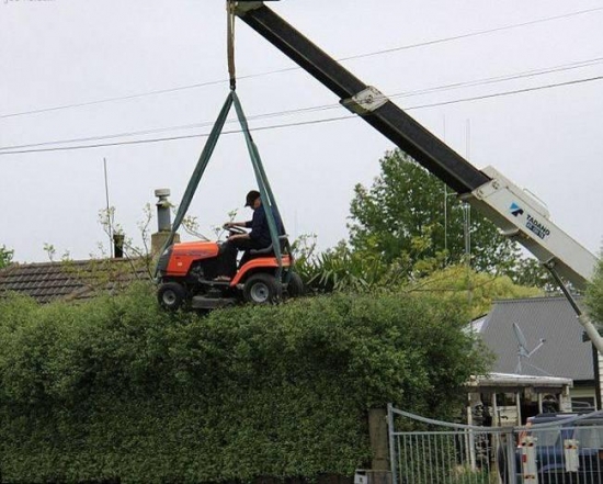 Make shift hedge mower