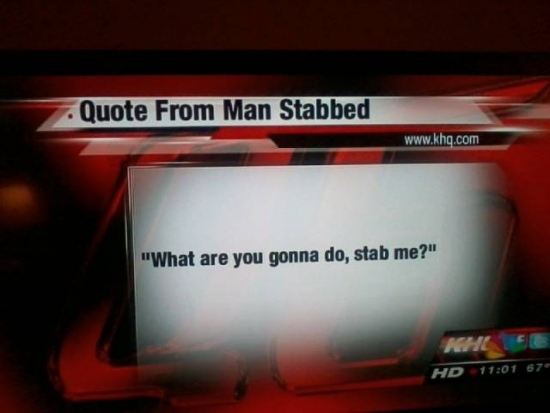 Quote from man stabbed