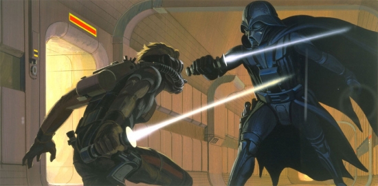Ralph McQuarrie Darth Vader vs Luke Skywalker