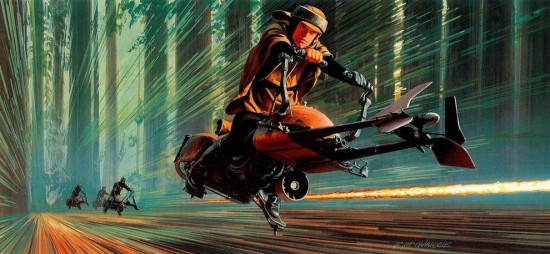 Ralph McQuarrie Speeder Bike Chase