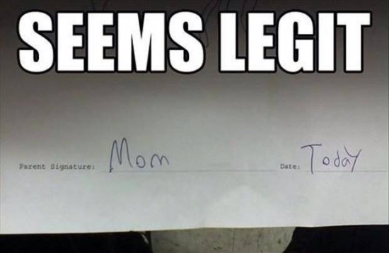 Seems Legit of parents signature