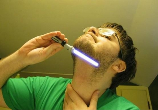 Shaving with a lightsaber