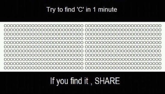 Try to find the C in 1 minute or less