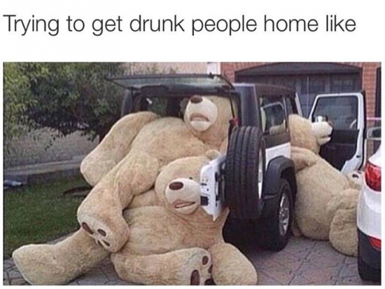 Trying to get drunk people home is like....