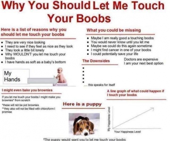 Why you should let me touch your boobs