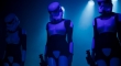 Three sexy Stormtroopers in a spotlight