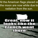 All the American flags placed on the moon as now white