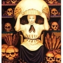 Art illusion A Lady which becomes a skull when zoomed out