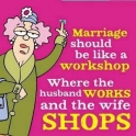 Husband Works wife shops