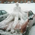 Its cold making out on the car