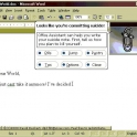 MS word paper clip helping hand