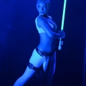 Padme with a lightsaber