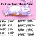 Your Easter bunny name