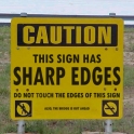 caution sharp edges
