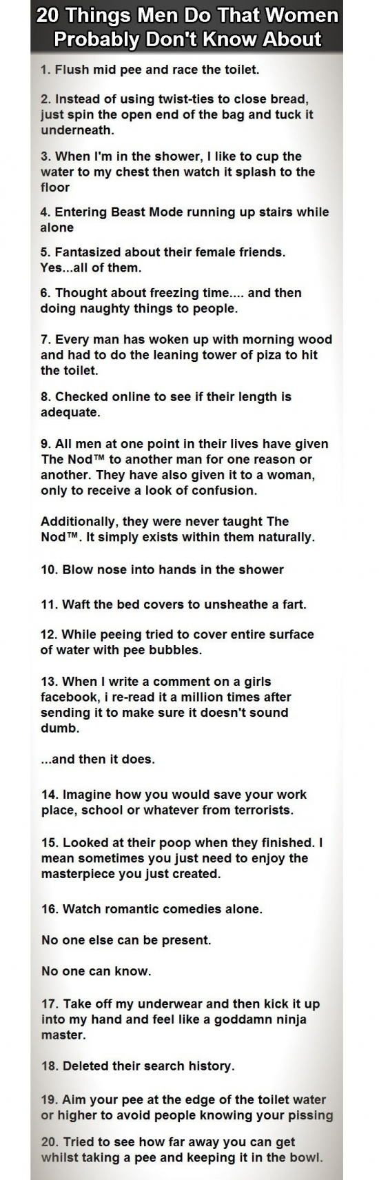 20 things men do