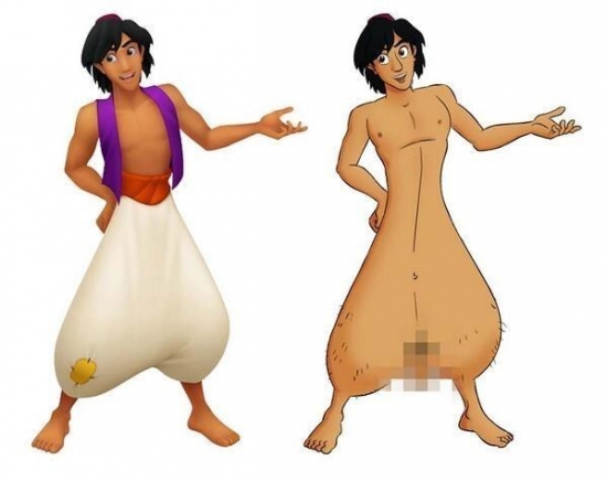 Aladdin without trousers on