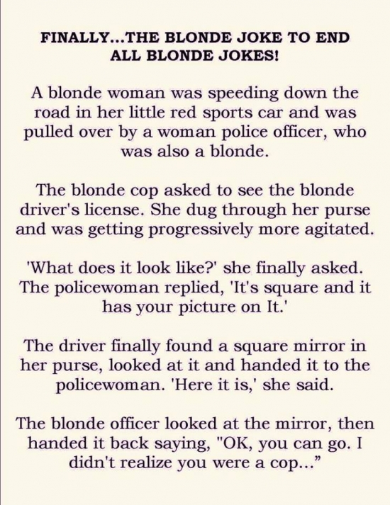 Finally the blonde joke to end all blonde jokes