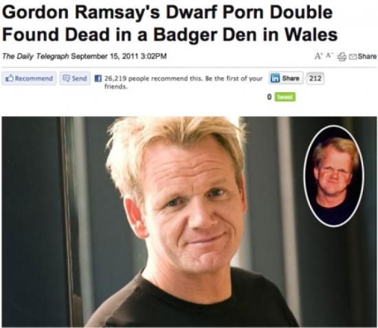 Gordon Ramsays Dwaft porn double found dead