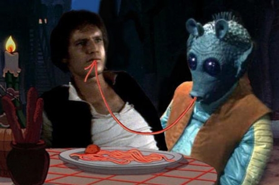 Han Solo and Greedo Sharing A Meal