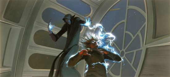 Ralph McQuarrie Emperor Palpatine Attacking Luke