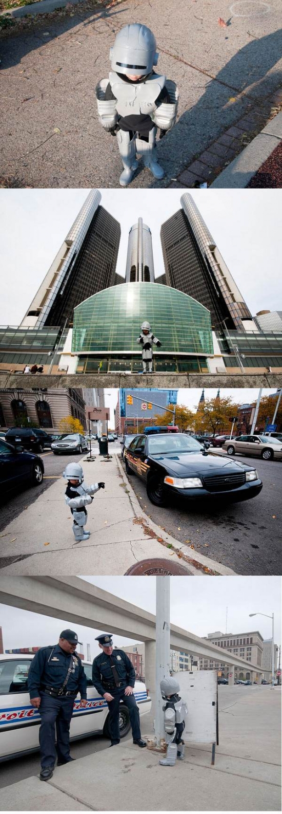 Super Cool Kid Dressed As RoboCop