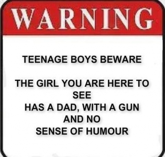 Warning Dad With Gun