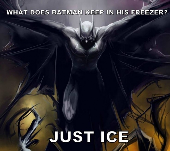 What does Batman keep in his freezer